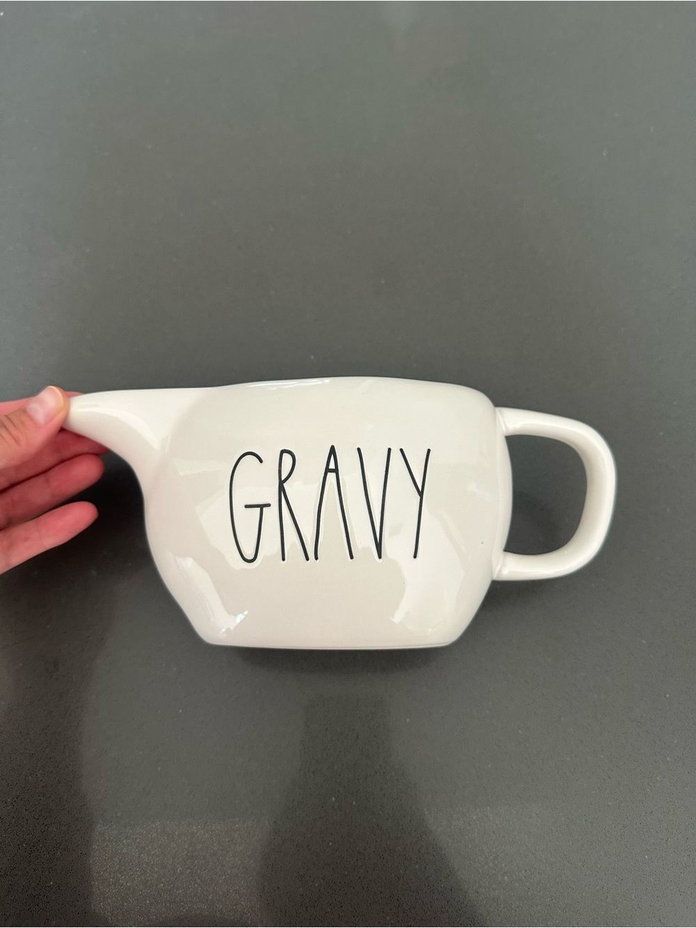 Rae Dunn White GRAVY Ceramic Gravy Boat